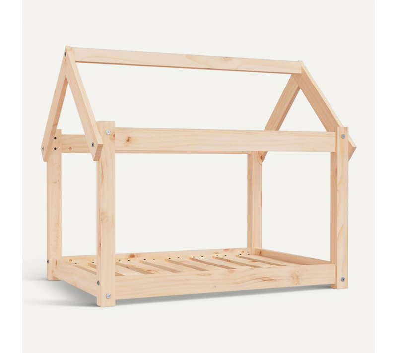Lit Pour Chien 81x60x70 Cm Bois De Pin Solide