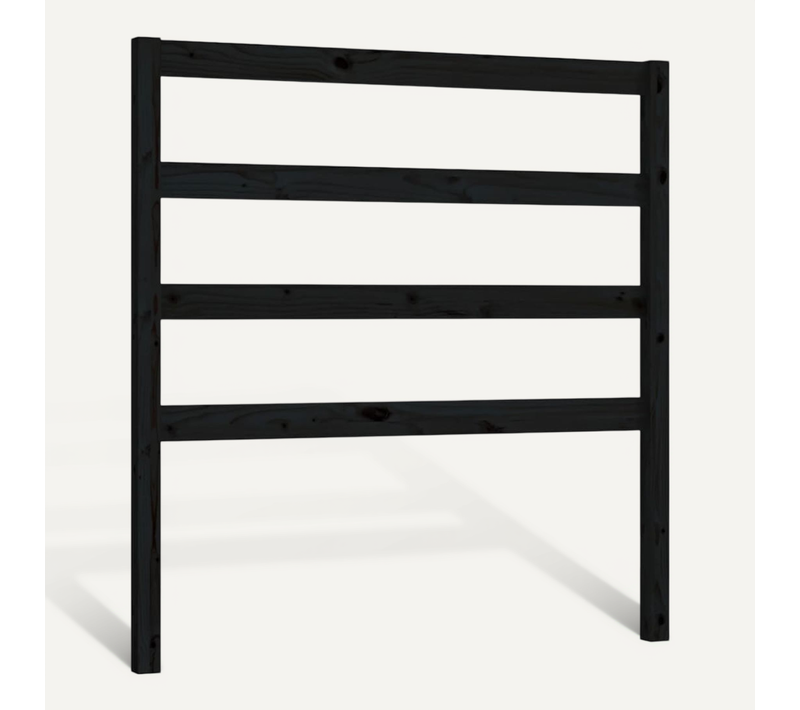 Tête De Lit Noir 95x4x100 Cm Bois Massif De Pin