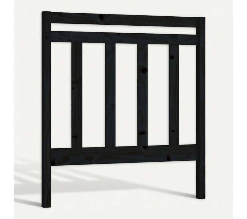 Tête De Lit Noir 95x4x100 Cm Bois Massif De Pin