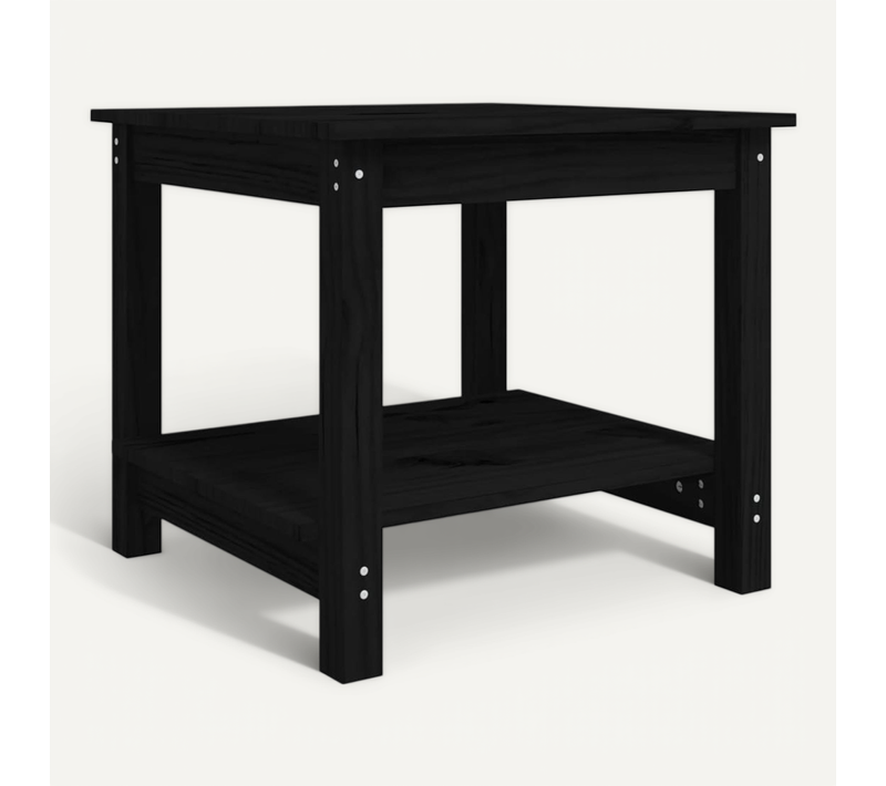 Table Basse Noir 50x50x45 Cm Bois Massif De Pin