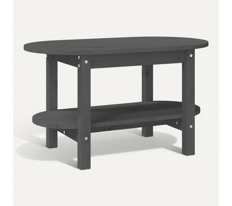 Table Basse Gris 80x45x45 Cm Bois Massif De Pin