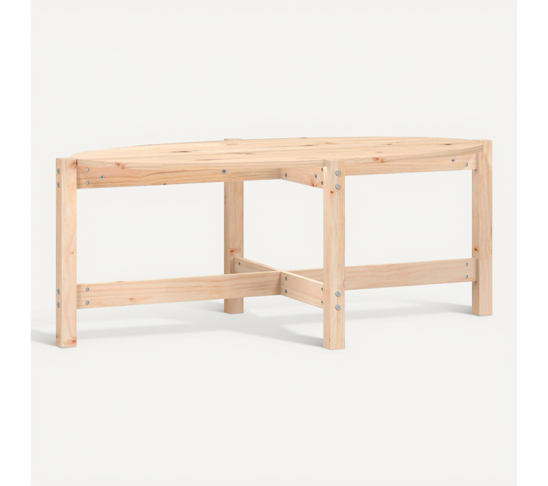 Table Basse 118x63x45 Cm Bois Massif De Pin