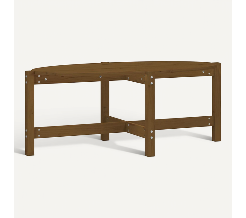 Table Basse Marron Miel 118x63x45 Cm Bois Massif De Pin