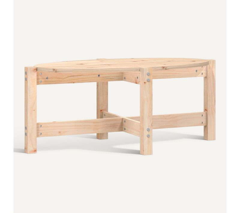 Table Basse 87x48x35 Cm Bois Massif De Pin
