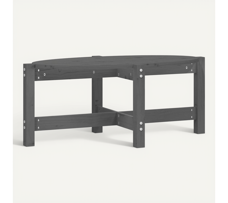 Table Basse Gris 87x48x35 Cm Bois Massif De Pin
