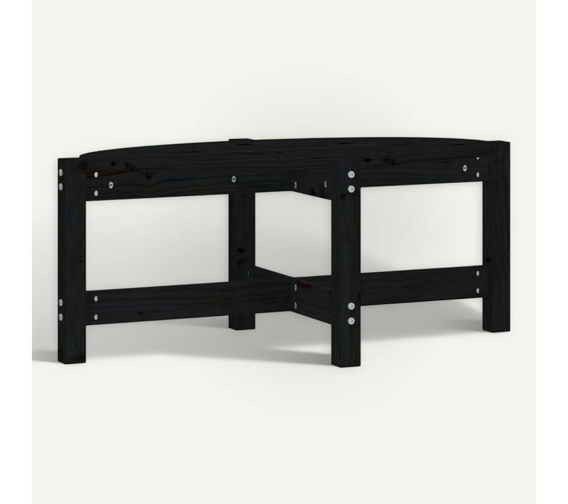 Table Basse Noir 87x48x35 Cm Bois Massif De Pin