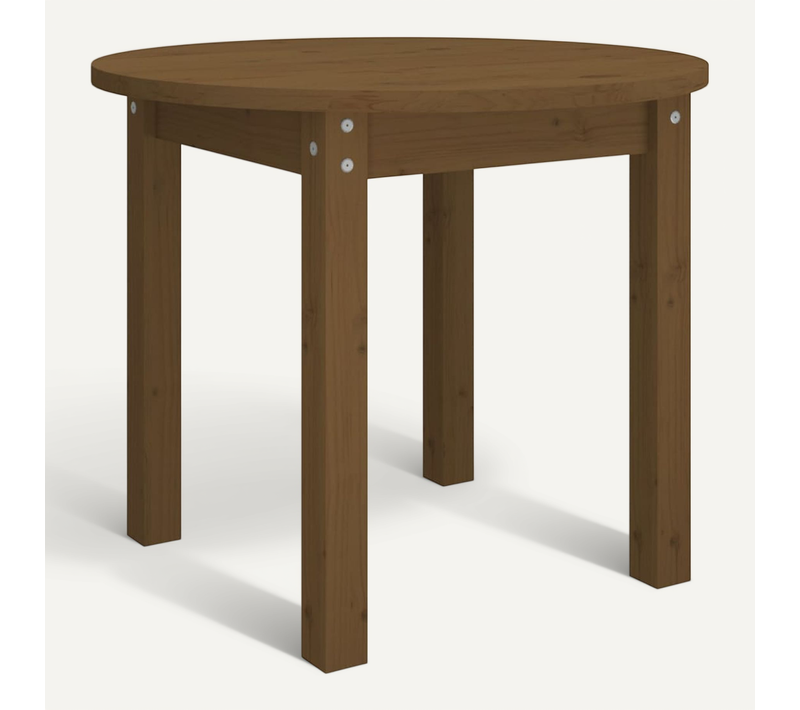 Table Basse Marron Miel D. 55x45 Cm Bois Massif De Pin