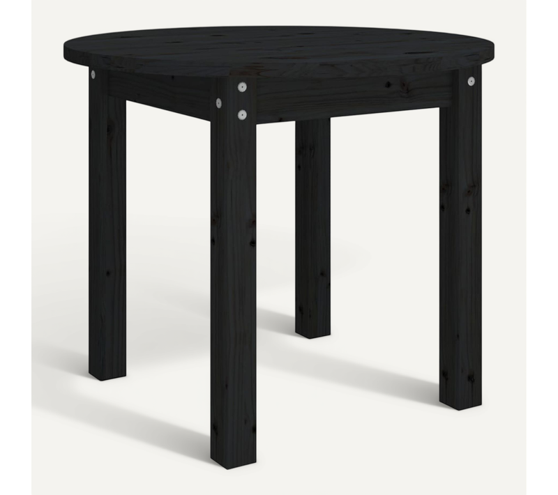 Table Basse Noir D. 55x45 Cm Bois Massif De Pin