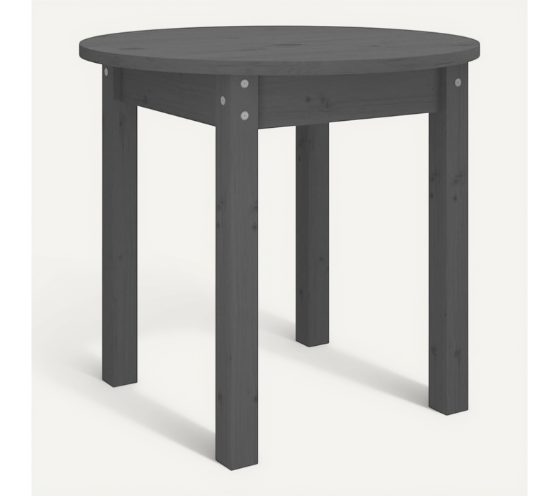 Table Basse Gris D. 45x40 Cm Bois Massif De Pin