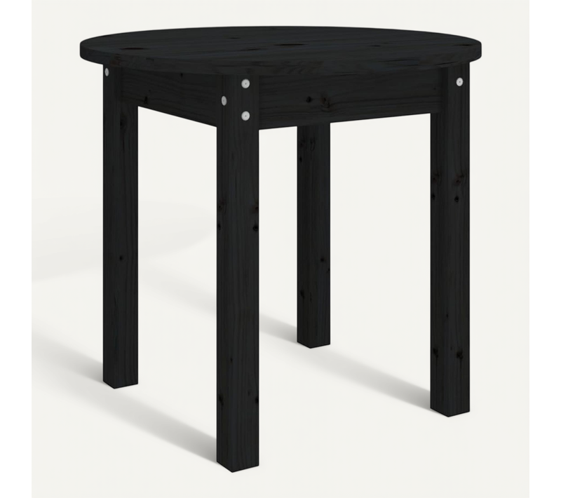 Table Basse Noir D. 45x40 Cm Bois Massif De Pin