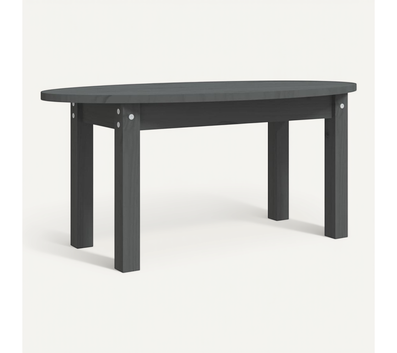 Table Basse Gris 80x40x35 Cm Bois Massif De Pin