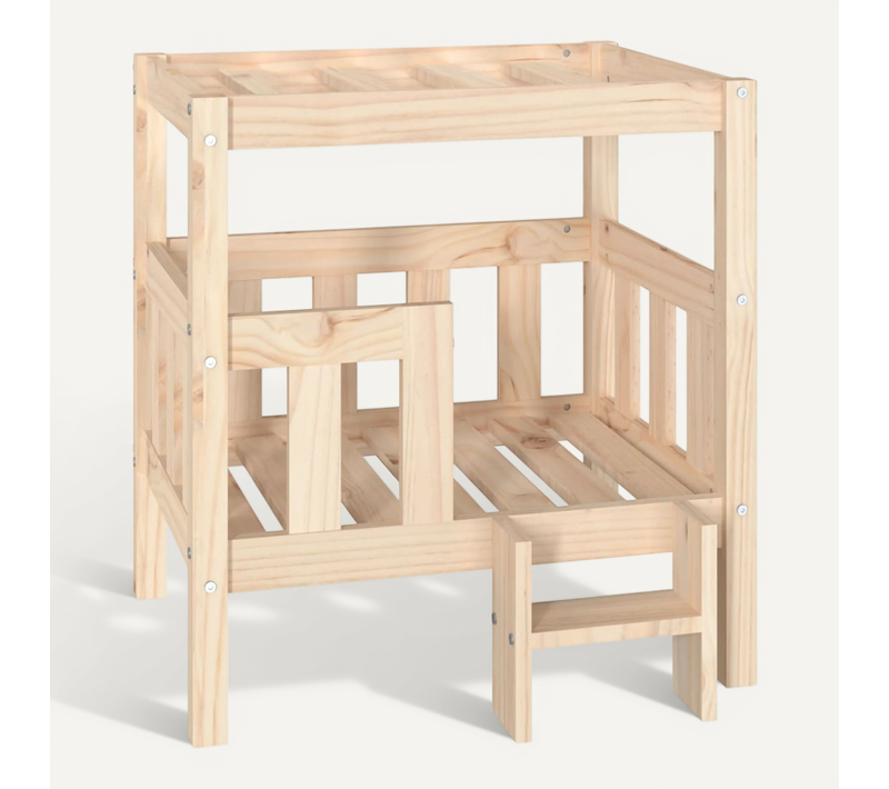 Lit Pour Chien 65,5x50,5x70 Cm Bois De Pin Solide
