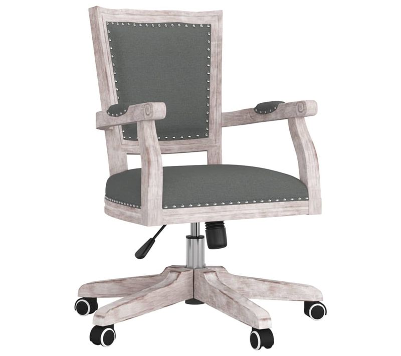 Chaise Pivotante De Bureau Gris Foncé Tissu