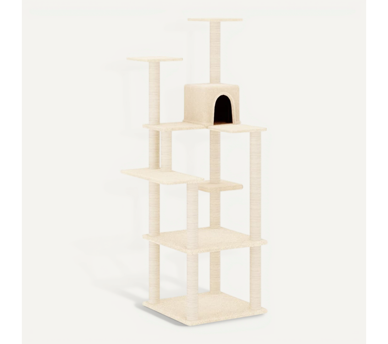 Arbre À Chat Avec Griffoirs En Sisal Crème 153 Cm