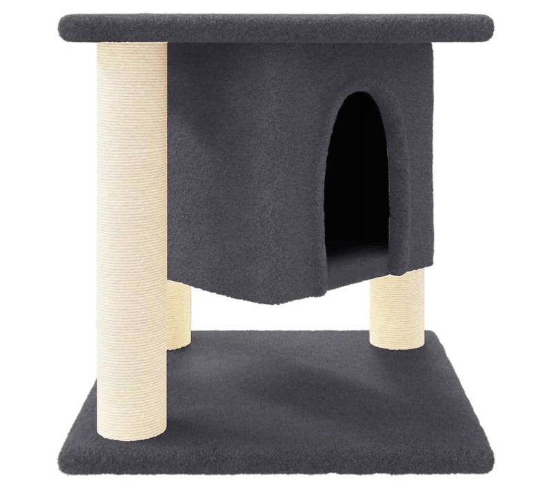 Arbre À Chat Avec Griffoirs En Sisal Gris Foncé 37 Cm