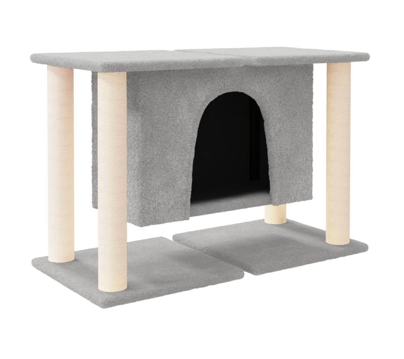 Arbre À Chat Avec Griffoirs En Sisal Gris Clair 50 Cm