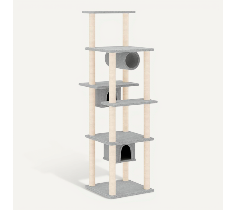 Arbre à Chat Avec Griffoirs En Sisal Gris Clair 169 Cm