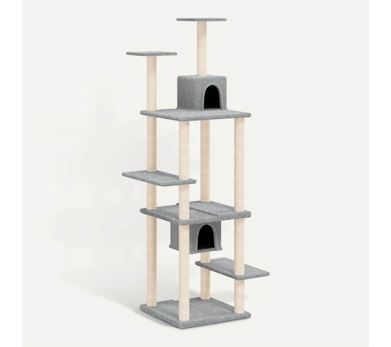 Arbre À Chat Avec Griffoirs En Sisal Gris Clair 176 Cm