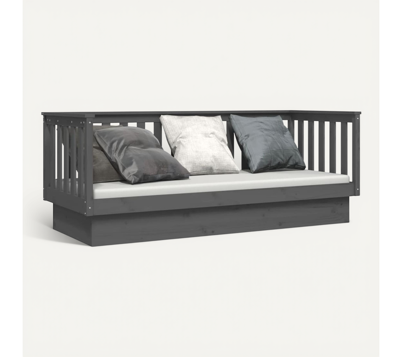 Lit De Jour Sans Matelas Gris 75x190 Cm Bois De Pin Massif