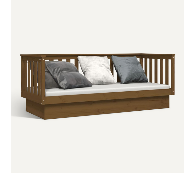 Lit De Jour Sans Matelas Marron Miel 75x190 Cm Bois Pin Massif