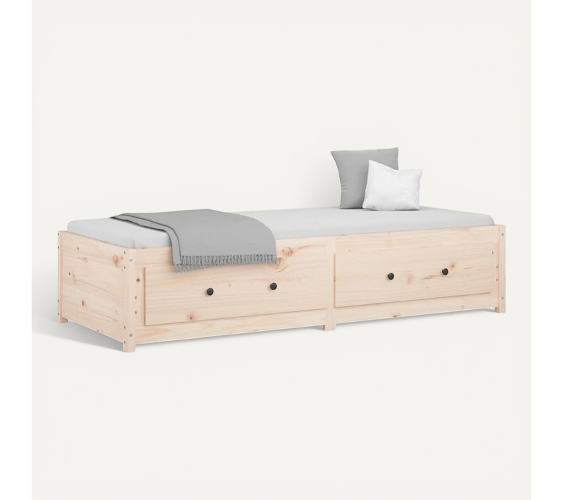 Lit De Jour 75x190 Cm Petit Simple Bois De Pin Massif