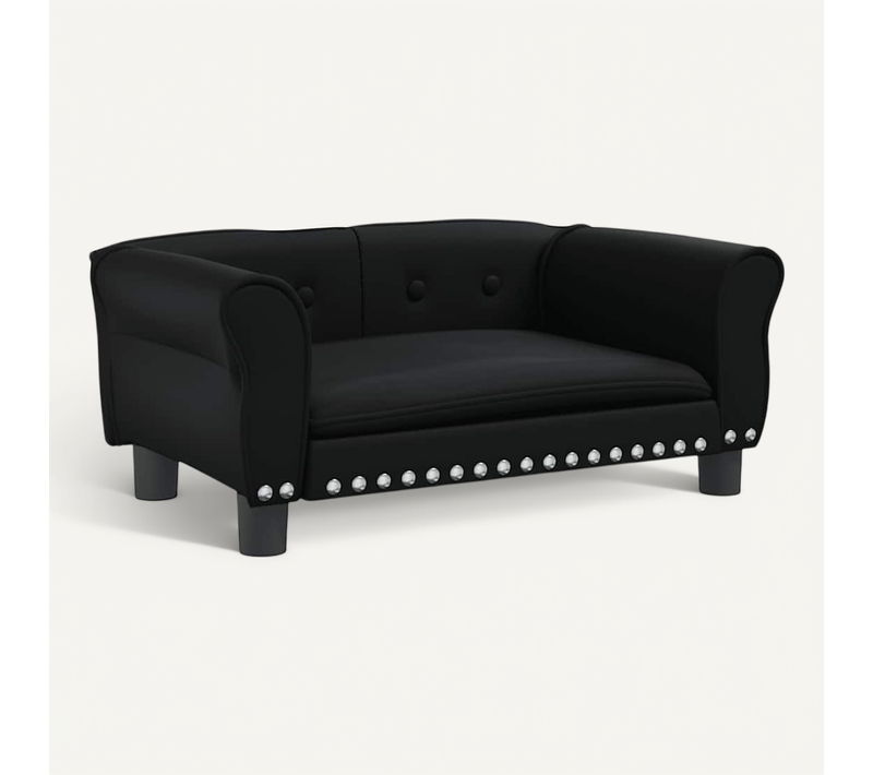 Lit Pour Chien Noir 70x45x30 Cm Simili