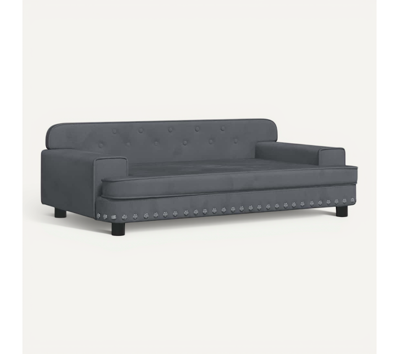 Lit Pour Chien Gris Foncé 90x53x30 Cm Velours
