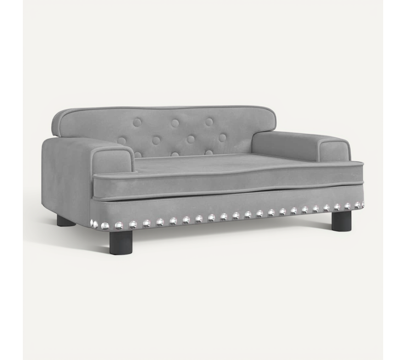 Lit Pour Chien Gris Clair 70x45x30 Cm Velours