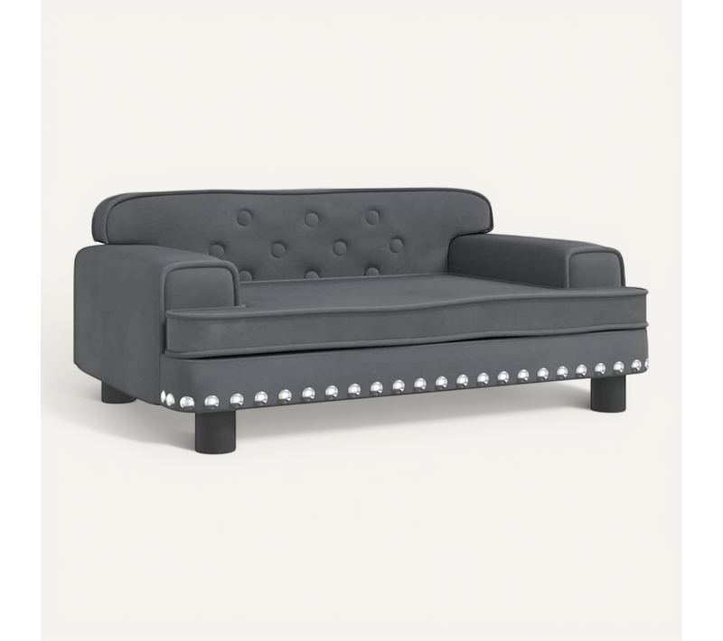 Lit Pour Chien Gris Foncé 70x45x30 Cm Velours