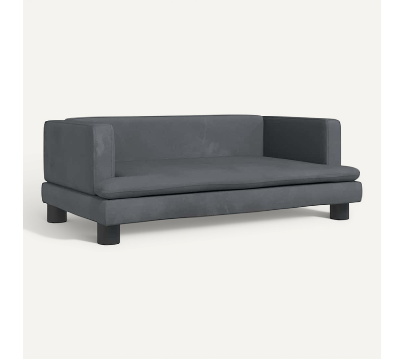 Lit Pour Chien Gris Foncé 80x45x30 Cm Velours