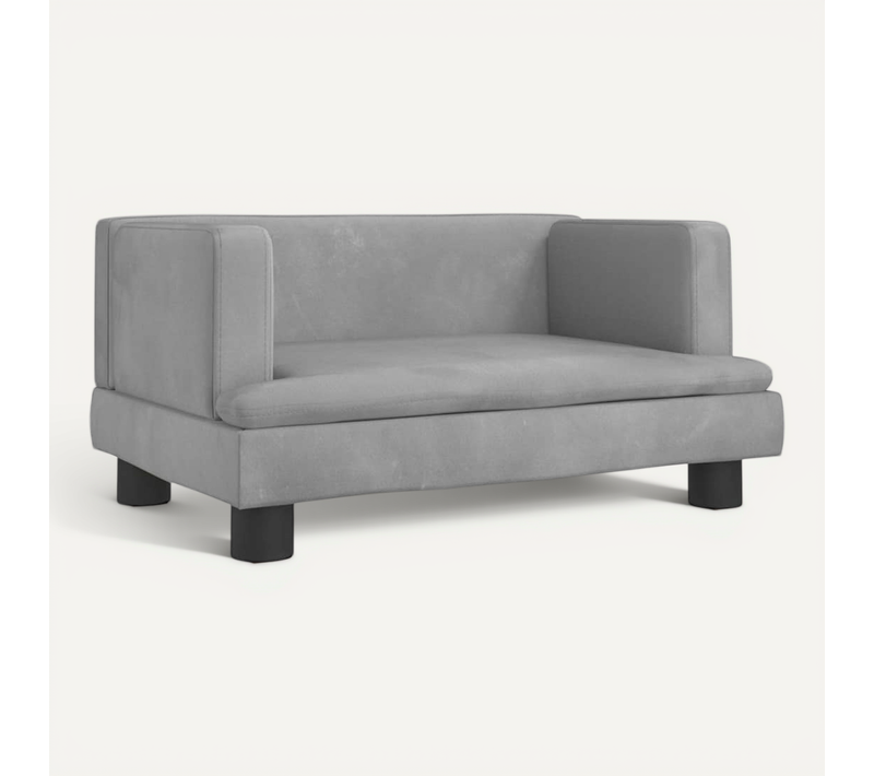 Lit Pour Chien Gris Clair 60x40x30 Cm Velours