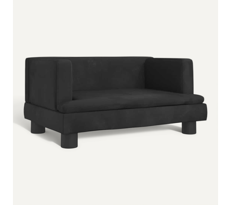 Lit Pour Chien Noir 60x40x30 Cm Velours