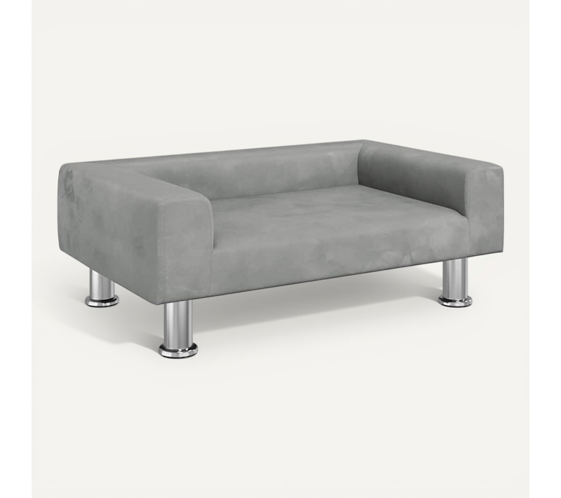 Lit Pour Chien Gris Clair 70x45x26,5 Cm Velours