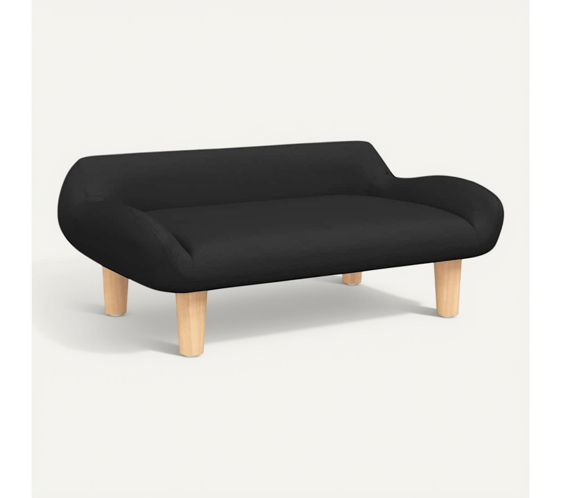 Lit Pour Chien Noir 70x40x24 Cm Tissu