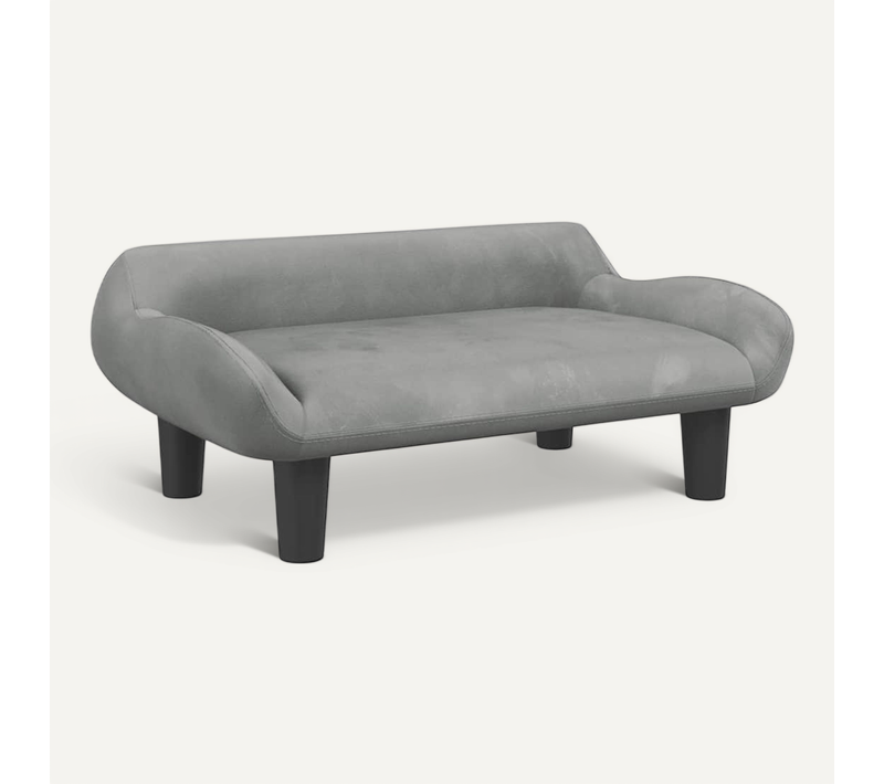 Lit Pour Chien Gris Clair 70x40x24 Cm Velours