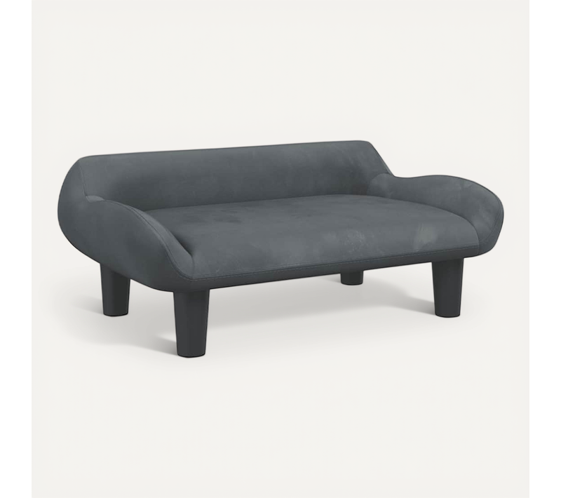 Lit Pour Chien Gris Foncé 70x40x24 Cm Velours