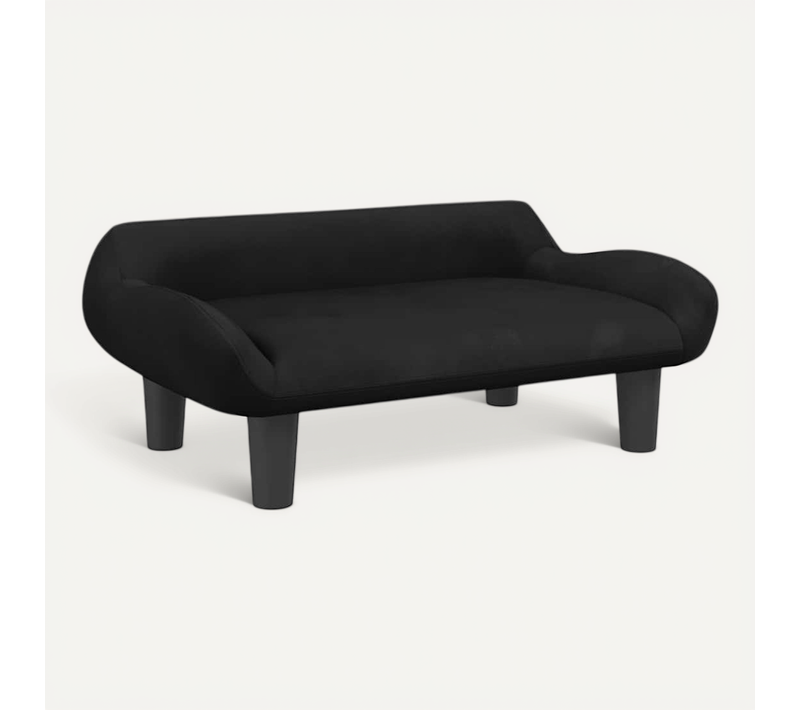 Lit Pour Chien Noir 70x40x24 Cm Velours