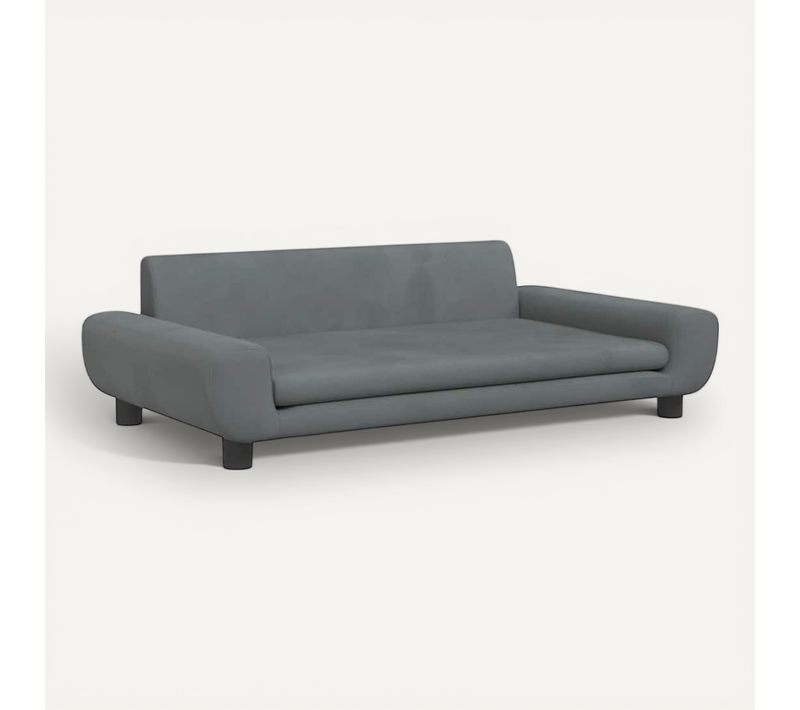 Lit Pour Chien Gris Foncé 100x54x33 Cm Velours