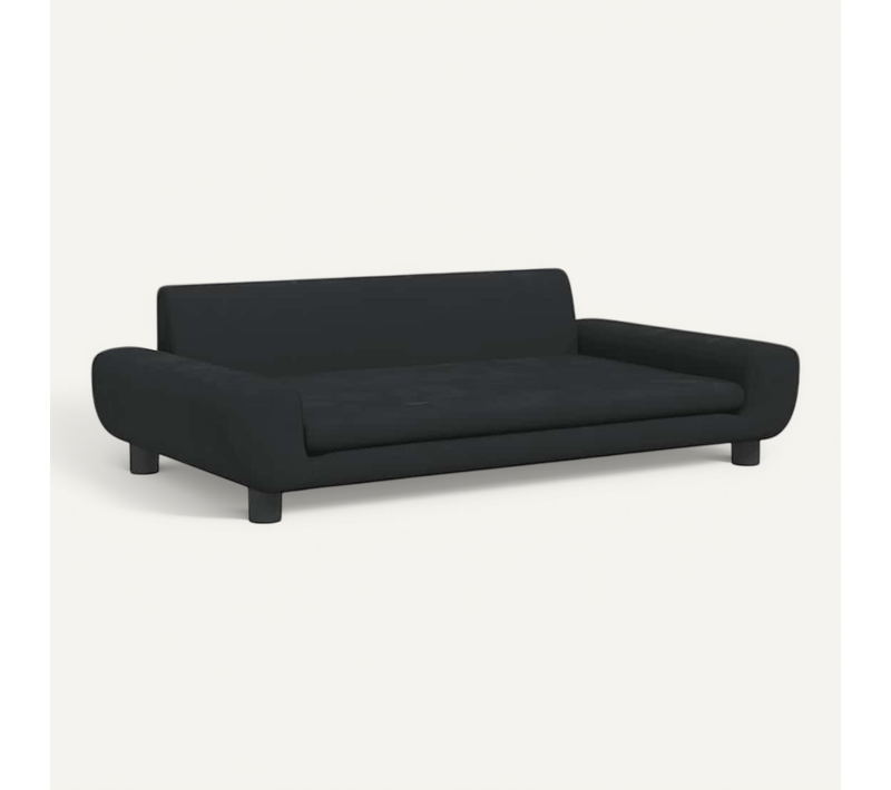 Lit Pour Chien Noir 100x54x33 Cm Velours