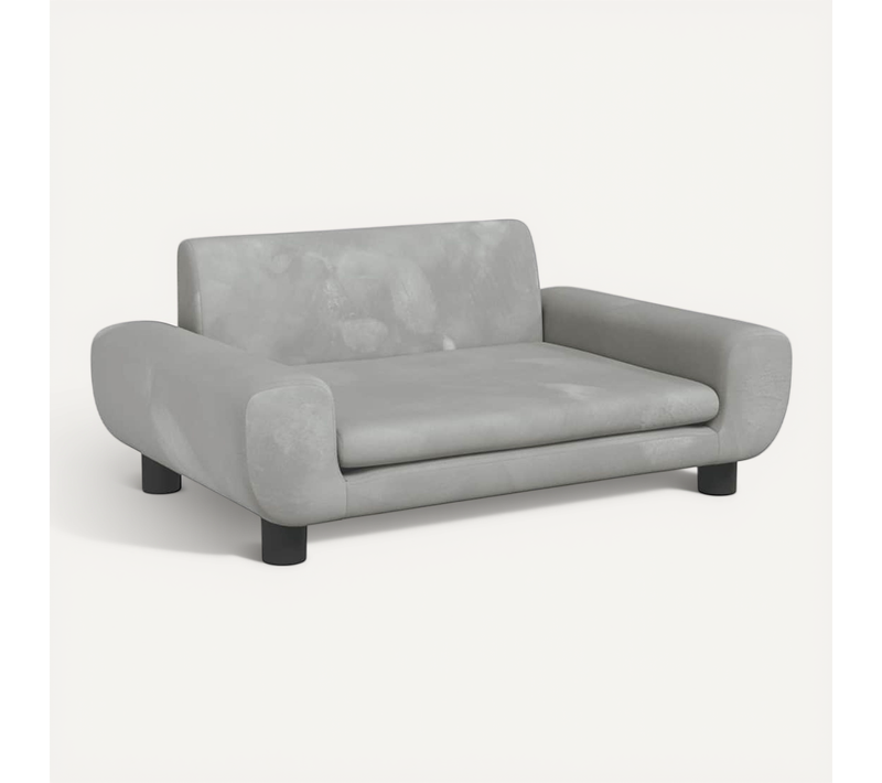 Lit Pour Chien Gris Clair 70x45x33 Cm Velours