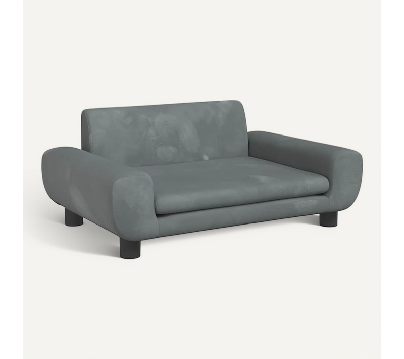 Lit Pour Chien Gris Foncé 70x45x33 Cm Velours