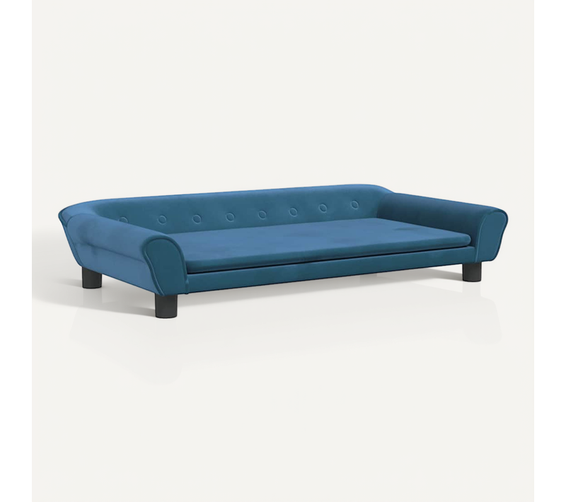 Lit Pour Chien Bleu 100x50x21 Cm Velours
