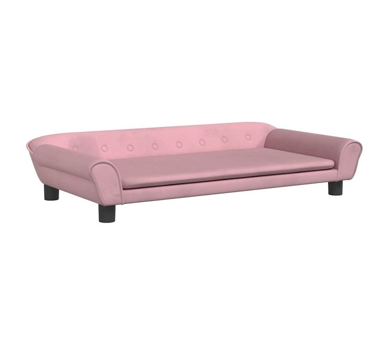 Lit Pour Chien Rose 100x50x21 Cm Velours
