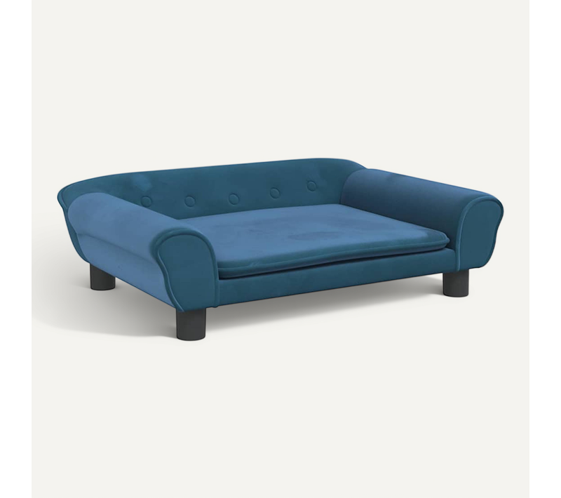Lit Pour Chien Bleu 70x48x22 Cm Velours