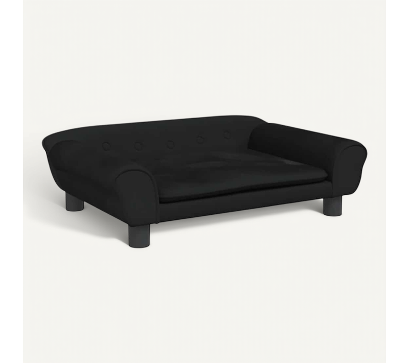Lit Pour Chien Noir 70x48x22 Cm Velours
