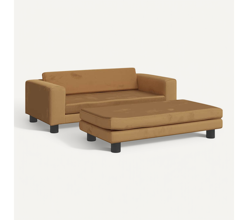 Lit Pour Chien Avec Extension Marron 100x50x30 Cm Velours