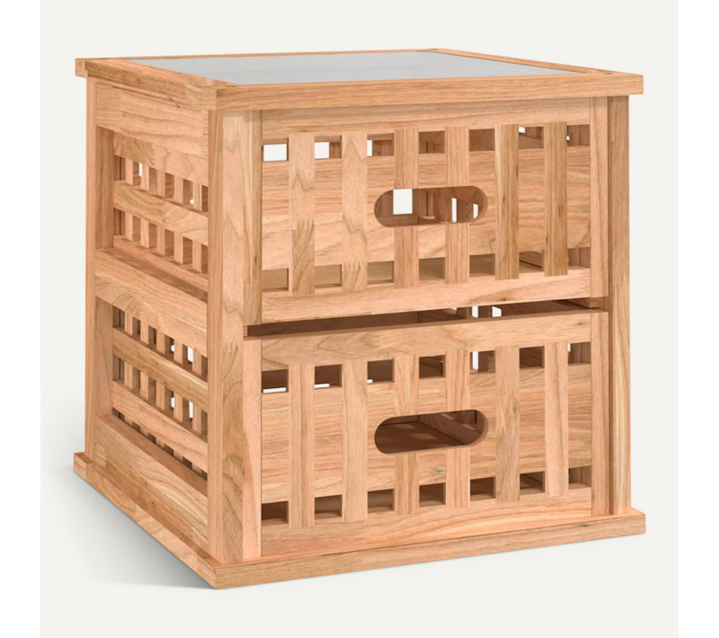 Table De Chevet 34x34x34 Cm Bois Massif De Noyer