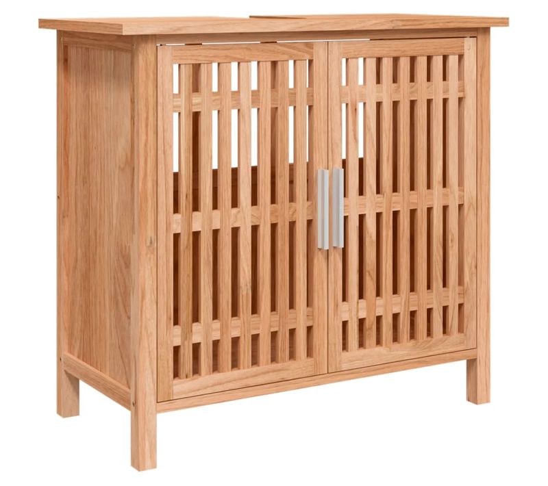 Meuble Sous-Vasque De Salle De Bain 66x29x61,5 Cm Bois Massif De Noyer