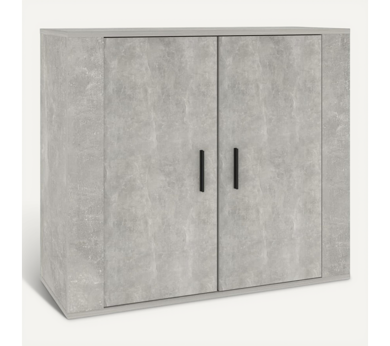 Buffet Gris Béton 80x33x70 Cm Bois Contreplaqué