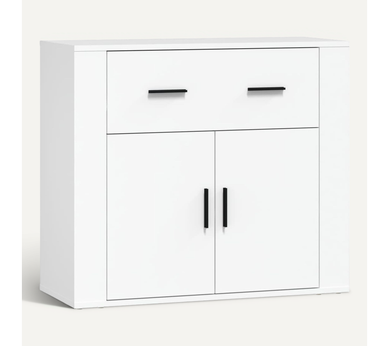 Buffet Blanc 80x33x70 Cm Bois Contreplaqué